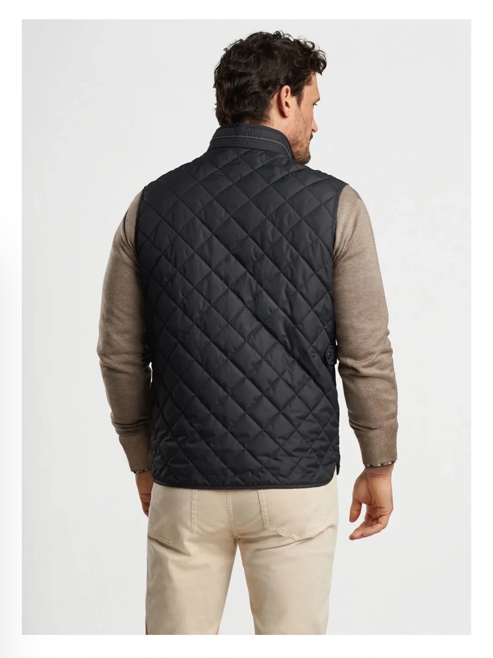 Peter Millar Essex Vest Black Quilted Black Vest Lightweight Layering Size XXL - Picture 3 of 13